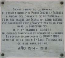 Tarja de Marmol de fundac&oacute;n del Convento del 1914
