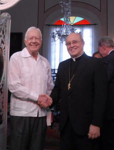James Carter junto a S.E.R Cardenal Jaime Ortega